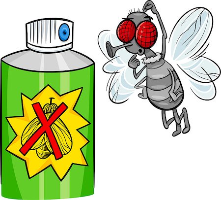 Cartoon Illustration of Funny Fly and Bug Spray Stock Photo - Budget Royalty-Free & Subscription, Code: 400-07510220