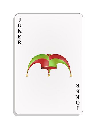 Playing card with joker hat on white background Stock Photo - Budget Royalty-Free & Subscription, Code: 400-07510223