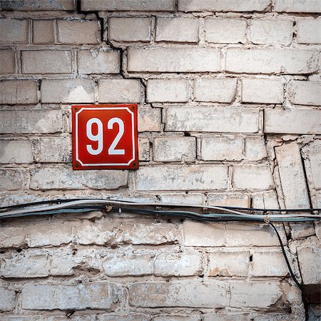 Number 92 on textured brick wall Stock Photo - Budget Royalty-Free & Subscription, Code: 400-07510289