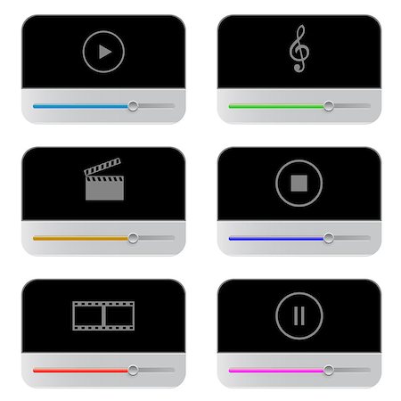 slider - Universal players set on a white background Stock Photo - Budget Royalty-Free & Subscription, Code: 400-07510315