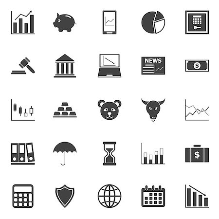 simsearch:400-04702983,k - Stock market icons on white background, stock vector Stock Photo - Budget Royalty-Free & Subscription, Code: 400-07510474