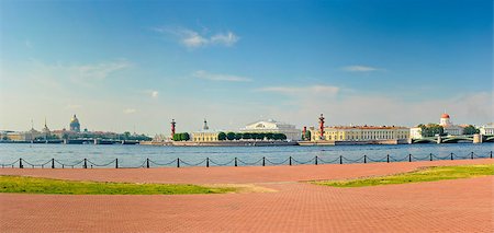 simsearch:400-05754435,k - Nice panoramic view of the Spit of Vasilievsky Island, St. Petersburg Photographie de stock - Aubaine LD & Abonnement, Code: 400-07510542