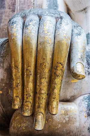 Large hand of white Buddha statue in Thailand. Foto de stock - Royalty-Free Super Valor e Assinatura, Número: 400-07510609