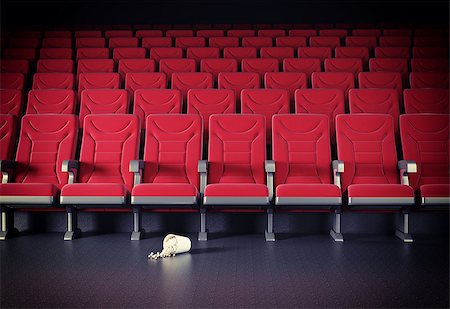 red theatre nobody - cinema interior and popcorn on the floor. cretive concept Stock Photo - Budget Royalty-Free & Subscription, Code: 400-07510884