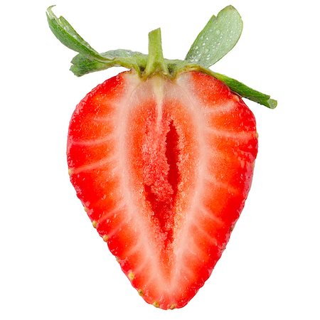 Half of strawberry isolated on white background. Foto de stock - Super Valor sin royalties y Suscripción, Código: 400-07511081