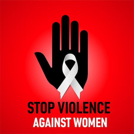StopViolence Against Women sign.  Black hand with white ribbon on red background Photographie de stock - Aubaine LD & Abonnement, Code: 400-07511173