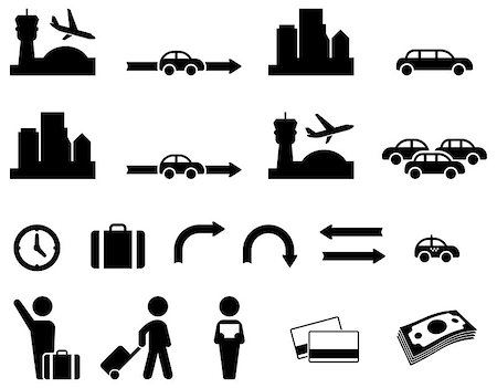simsearch:400-06928128,k - Simple airport transfer related vector icons for your design and application. Foto de stock - Royalty-Free Super Valor e Assinatura, Número: 400-07511287
