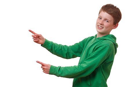 simsearch:400-03952911,k - Portrait of a young boy pointing up on white background Stock Photo - Budget Royalty-Free & Subscription, Code: 400-07511407