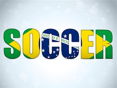 simsearch:400-06527636,k - Vector - Brazil 2014 Soccer with Brazilian Flag Foto de stock - Royalty-Free Super Valor e Assinatura, Número: 400-07511525