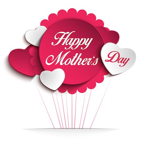 Vector - Happy Mother Day Heart Background Stock Photo - Budget Royalty-Free & Subscription, Code: 400-07511528