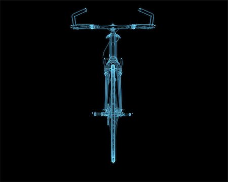 Bicycles x-ray blue transparent isolated on black Foto de stock - Royalty-Free Super Valor e Assinatura, Número: 400-07511757