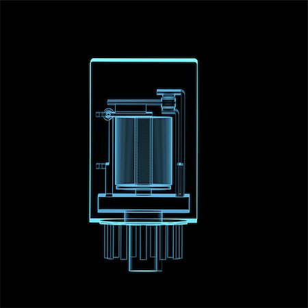Electric relay x-ray blue transparent isolated on black Foto de stock - Super Valor sin royalties y Suscripción, Código: 400-07511752