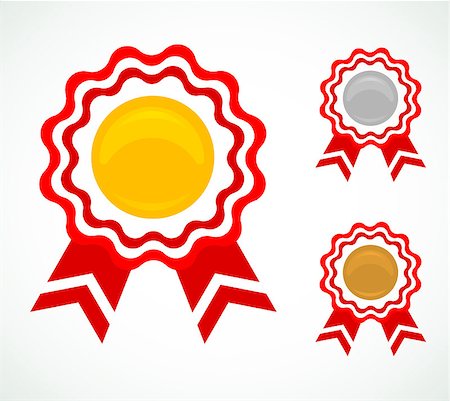 Vector illustration (eps 10) of Three medals for awards Stock Photo - Budget Royalty-Free & Subscription, Code: 400-07511769