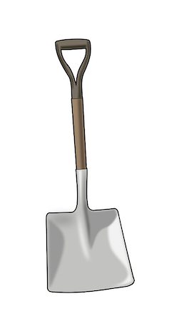 simsearch:400-06175558,k - Illustration of a shovel over a white background. Stock Photo - Budget Royalty-Free & Subscription, Code: 400-07512788