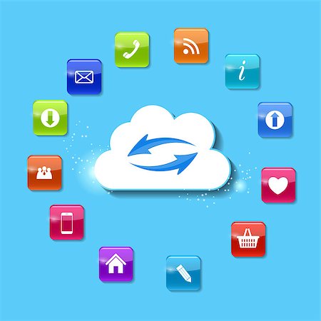 simsearch:400-08402695,k - Cloud Computing Concept Vector Illustration. EPS 10 Stock Photo - Budget Royalty-Free & Subscription, Code: 400-07512937