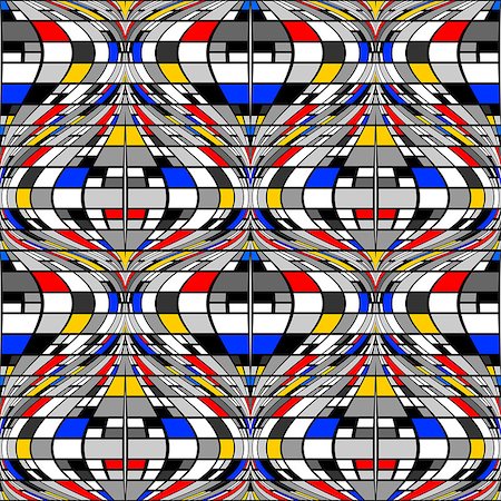 Design seamless colorful mosaic pattern. Abstract distortion textured twisted background. Vector art Stockbilder - Microstock & Abonnement, Bildnummer: 400-07512985