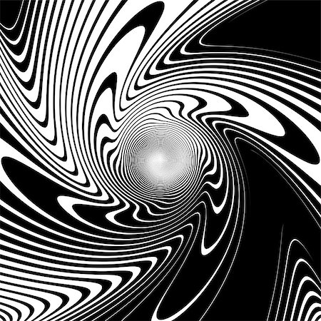 simsearch:400-07512933,k - Design monochrome vortex movement illusion background. Abstract strip lines warped backdrop. Vector-art illustration Foto de stock - Super Valor sin royalties y Suscripción, Código: 400-07512994