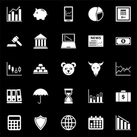 simsearch:400-04702983,k - Stock market icons on black background, stock vector Stock Photo - Budget Royalty-Free & Subscription, Code: 400-07513046