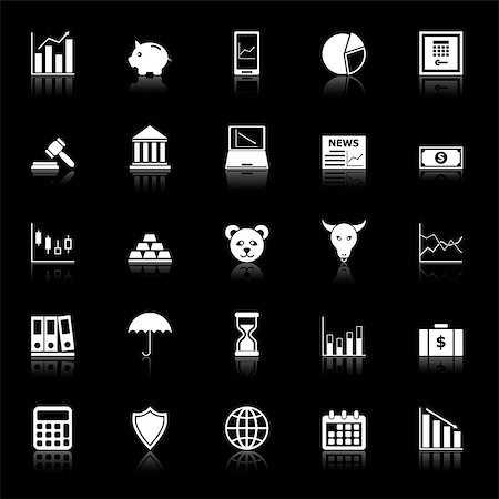simsearch:400-04702983,k - Stock market icons with reflect on black background, stock vector Stock Photo - Budget Royalty-Free & Subscription, Code: 400-07513047