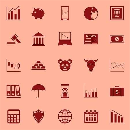 simsearch:400-04702983,k - Stock market color icons on red background, stock vector Stock Photo - Budget Royalty-Free & Subscription, Code: 400-07513043