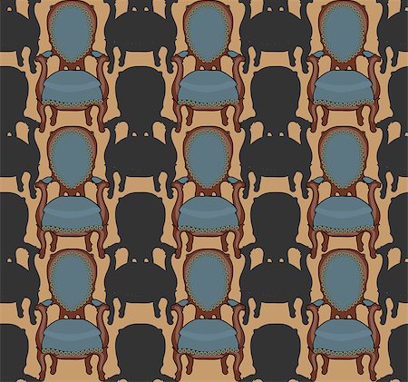 simsearch:400-06922170,k - Vector pattern with armchairs art illustration cute Photographie de stock - Aubaine LD & Abonnement, Code: 400-07513069