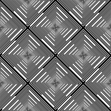 simsearch:400-07518662,k - Design seamless monochrome diamond stripy pattern. Abstract geometric textured background. Vector art Fotografie stock - Microstock e Abbonamento, Codice: 400-07513094