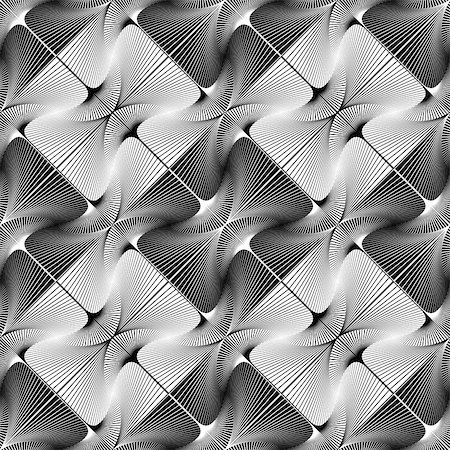 simsearch:400-07676348,k - Design seamless striped decorative geometric pattern. Abstract monochrome curving lines background. Speckled texture. Vector art Stock Photo - Budget Royalty-Free & Subscription, Code: 400-07513093