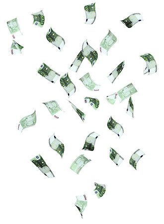 simsearch:400-04709616,k - Symbol of wealth and success - rain from euro banknotes. Isolated on white background Stock Photo - Budget Royalty-Free & Subscription, Code: 400-07513110