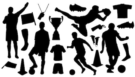 simsearch:400-04809582,k - soccer silhouettes on the white background Stock Photo - Budget Royalty-Free & Subscription, Code: 400-07513220