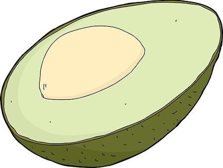 simsearch:400-08528929,k - Avocado half with seed and skin on white background Foto de stock - Royalty-Free Super Valor e Assinatura, Número: 400-07513505