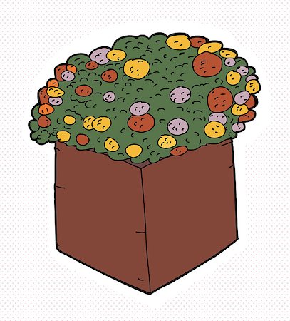 simsearch:400-07513507,k - Pretty marigolds in square box over halftone background Stock Photo - Budget Royalty-Free & Subscription, Code: 400-07513508