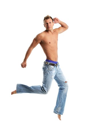 Grown man without shirt posing in studio Fotografie stock - Microstock e Abbonamento, Codice: 400-07513670