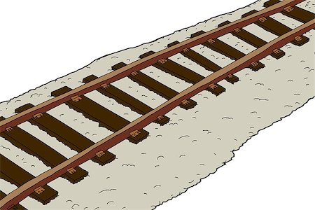 simsearch:400-07322323,k - Single line of rusty railroad tracks on white background Stock Photo - Budget Royalty-Free & Subscription, Code: 400-07513996