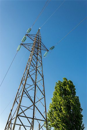 simsearch:400-04838002,k - High-voltage electricity pylons, view from below Foto de stock - Royalty-Free Super Valor e Assinatura, Número: 400-07524662