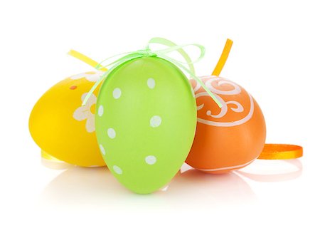 simsearch:400-07921731,k - Colorful easter eggs. Isolated on white background Stock Photo - Budget Royalty-Free & Subscription, Code: 400-07524962