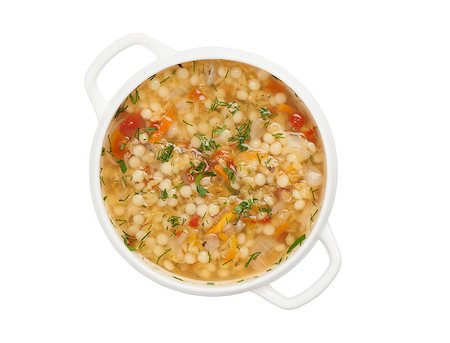 red lentil - minestrone soup isolated on white background Stock Photo - Budget Royalty-Free & Subscription, Code: 400-07525146