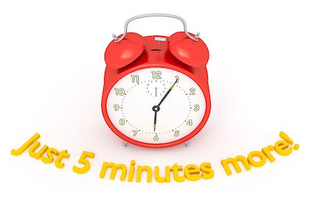 simsearch:400-04801462,k - A red alarm clock with text "Just 5 minutes more!" Stock Photo - Budget Royalty-Free & Subscription, Code: 400-07525530