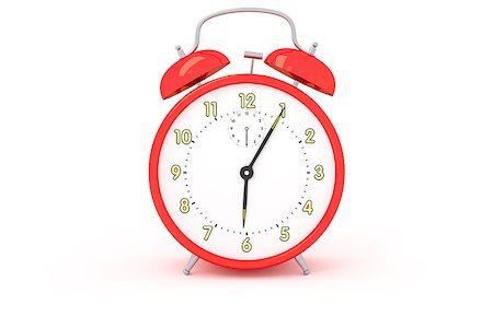 simsearch:400-04801462,k - An image of a red alarm clock isolated on white Stock Photo - Budget Royalty-Free & Subscription, Code: 400-07525533