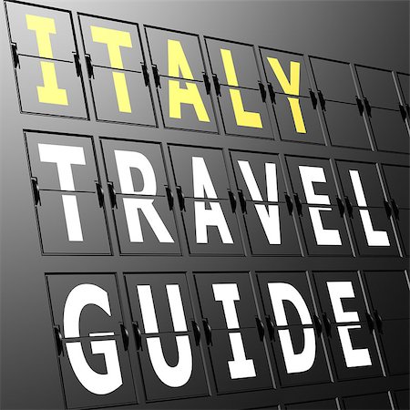 Airport display Italy travel guide Stock Photo - Budget Royalty-Free & Subscription, Code: 400-07525607