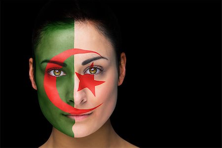 face painting for football - Composite image of iran football fan in face paint against black Stock Photo - Budget Royalty-Free & Subscription, Code: 400-07525869