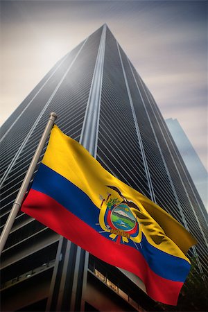 simsearch:400-07525974,k - Ecuador national flag against low angle view of skyscraper Stock Photo - Budget Royalty-Free & Subscription, Code: 400-07525967