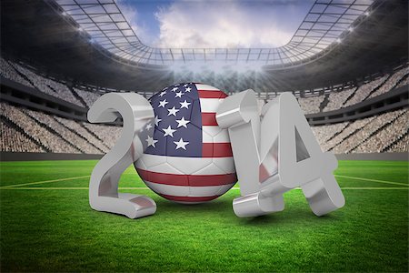 America world cup 2014 against vast football stadium with fans in white Stock Photo - Budget Royalty-Free & Subscription, Code: 400-07526215