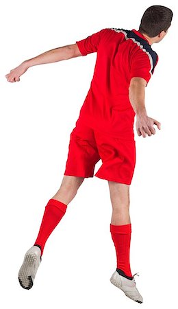 simsearch:400-07526712,k - Fit football player jumping up on white background Stock Photo - Budget Royalty-Free & Subscription, Code: 400-07526878