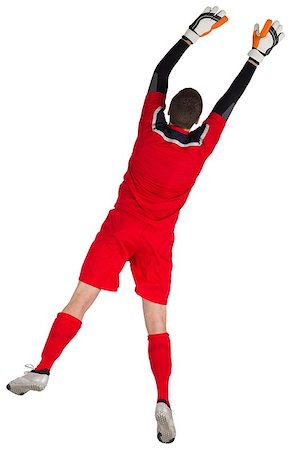 simsearch:400-07526712,k - Fit goal keeper jumping up on white background Stock Photo - Budget Royalty-Free & Subscription, Code: 400-07526907