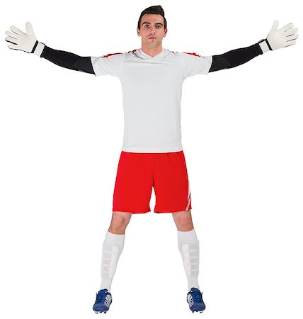soccer goalie hands - Goalkeeper in white ready to save on white background Stock Photo - Budget Royalty-Free & Subscription, Code: 400-07527212