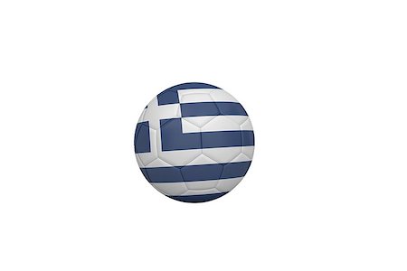 simsearch:400-07527960,k - Football in greece colours on white background Stock Photo - Budget Royalty-Free & Subscription, Code: 400-07527424