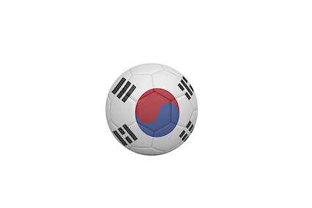 simsearch:400-07527960,k - Football in south korea colours on white background Stock Photo - Budget Royalty-Free & Subscription, Code: 400-07527435