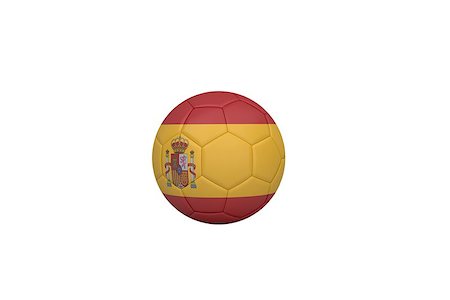 simsearch:400-07527960,k - Football in spain colours on white background Stock Photo - Budget Royalty-Free & Subscription, Code: 400-07527436