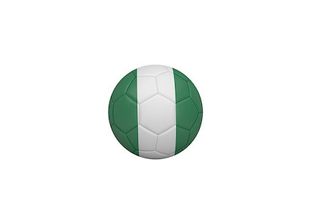 simsearch:400-07527960,k - Football in nigeria colours on white background Stock Photo - Budget Royalty-Free & Subscription, Code: 400-07527432