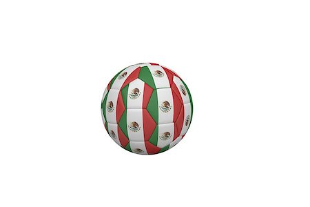 simsearch:400-07527960,k - Football in mexico colours on white background Stock Photo - Budget Royalty-Free & Subscription, Code: 400-07527444